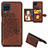 Ultra-thin Silicone Gel Soft Case Cover with Magnetic S06D for Samsung Galaxy F12 Brown