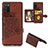 Ultra-thin Silicone Gel Soft Case Cover with Magnetic S06D for Samsung Galaxy M02s Brown