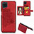 Ultra-thin Silicone Gel Soft Case Cover with Magnetic S06D for Samsung Galaxy M12 Red