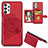 Ultra-thin Silicone Gel Soft Case Cover with Magnetic S06D for Samsung Galaxy M32 5G Red