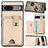 Ultra-thin Silicone Gel Soft Case Cover with Magnetic S07D for Google Pixel 7a 5G Gold