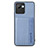 Ultra-thin Silicone Gel Soft Case Cover with Magnetic S07D for Realme C30 Blue