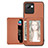 Ultra-thin Silicone Gel Soft Case Cover with Magnetic S08D for Realme C30 Brown