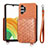 Ultra-thin Silicone Gel Soft Case Cover with Magnetic S08D for Samsung Galaxy A13 4G Brown