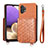 Ultra-thin Silicone Gel Soft Case Cover with Magnetic S08D for Samsung Galaxy A32 4G Brown