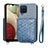 Ultra-thin Silicone Gel Soft Case Cover with Magnetic S08D for Samsung Galaxy F12 Blue