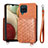 Ultra-thin Silicone Gel Soft Case Cover with Magnetic S08D for Samsung Galaxy M12 Brown