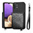 Ultra-thin Silicone Gel Soft Case Cover with Magnetic S08D for Samsung Galaxy M32 5G Black