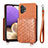 Ultra-thin Silicone Gel Soft Case Cover with Magnetic S08D for Samsung Galaxy M32 5G Brown