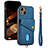 Ultra-thin Silicone Gel Soft Case Cover with Magnetic S09D for Apple iPhone 14 Plus Blue