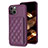 Ultra-thin Silicone Gel Soft Case Cover with Magnetic S10D for Apple iPhone 15 Plus Purple