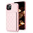 Ultra-thin Silicone Gel Soft Case Cover with Magnetic S10D for Apple iPhone 15 Rose Gold