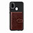 Ultra-thin Silicone Gel Soft Case Cover with Magnetic S13D for Samsung Galaxy M21 Brown