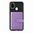 Ultra-thin Silicone Gel Soft Case Cover with Magnetic S13D for Samsung Galaxy M21 Purple