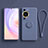 Ultra-thin Silicone Gel Soft Case Cover with Stand for Huawei P60 Pro Lavender Gray