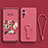 Ultra-thin Silicone Gel Soft Case Cover with Stand for OnePlus 9 5G Hot Pink