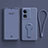 Ultra-thin Silicone Gel Soft Case Cover with Stand for Oppo A1x 5G Lavender Gray