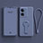 Ultra-thin Silicone Gel Soft Case Cover with Stand for Oppo A58 5G Lavender Gray