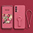 Ultra-thin Silicone Gel Soft Case Cover with Stand for Realme GT Neo 2T 5G Hot Pink