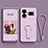 Ultra-thin Silicone Gel Soft Case Cover with Stand for Realme GT Neo6 5G Clove Purple