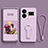 Ultra-thin Silicone Gel Soft Case Cover with Stand for Realme GT3 5G Clove Purple