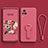 Ultra-thin Silicone Gel Soft Case Cover with Stand for Vivo iQOO 7 Legend 5G Hot Pink