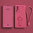 Ultra-thin Silicone Gel Soft Case Cover with Stand for Vivo iQOO Neo7 SE Hot Pink