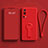 Ultra-thin Silicone Gel Soft Case Cover with Stand for Vivo iQOO Z3 5G Red