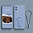 Ultra-thin Silicone Gel Soft Case Cover with Stand for Vivo V21e 5G Lavender Gray