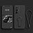 Ultra-thin Silicone Gel Soft Case Cover with Stand for Vivo X70 5G Black