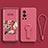 Ultra-thin Silicone Gel Soft Case Cover with Stand for Vivo X70 Pro 5G Hot Pink