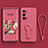 Ultra-thin Silicone Gel Soft Case Cover with Stand for Vivo X70 Pro+ Plus 5G Hot Pink