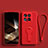 Ultra-thin Silicone Gel Soft Case Cover with Stand for Xiaomi Mi 14 5G Red