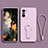 Ultra-thin Silicone Gel Soft Case Cover with Stand for Xiaomi Redmi K40 5G Clove Purple