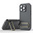 Ultra-thin Silicone Gel Soft Case Cover with Stand KC1 for Apple iPhone 13 Pro Gray