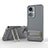 Ultra-thin Silicone Gel Soft Case Cover with Stand KC1 for Oppo K11x 5G Gray