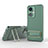 Ultra-thin Silicone Gel Soft Case Cover with Stand KC1 for Oppo K11x 5G Green