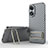 Ultra-thin Silicone Gel Soft Case Cover with Stand KC1 for Oppo Reno8 T 4G Gray