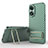 Ultra-thin Silicone Gel Soft Case Cover with Stand KC1 for Oppo Reno8 T 4G Green