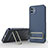Ultra-thin Silicone Gel Soft Case Cover with Stand KC1 for Samsung Galaxy A04E Blue