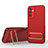 Ultra-thin Silicone Gel Soft Case Cover with Stand KC1 for Samsung Galaxy A14 4G Red