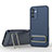 Ultra-thin Silicone Gel Soft Case Cover with Stand KC1 for Samsung Galaxy M44 5G Blue