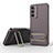 Ultra-thin Silicone Gel Soft Case Cover with Stand KC1 for Samsung Galaxy M54 5G Brown