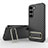 Ultra-thin Silicone Gel Soft Case Cover with Stand KC1 for Samsung Galaxy S22 5G Black