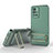 Ultra-thin Silicone Gel Soft Case Cover with Stand KC1 for Xiaomi Redmi 10 Prime Green