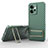 Ultra-thin Silicone Gel Soft Case Cover with Stand KC1 for Xiaomi Redmi Note 12 4G Green