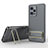 Ultra-thin Silicone Gel Soft Case Cover with Stand KC1 for Xiaomi Redmi Note 12 Pro 5G Gray