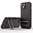 Ultra-thin Silicone Gel Soft Case Cover with Stand KC2 for Apple iPhone 14 Brown
