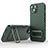 Ultra-thin Silicone Gel Soft Case Cover with Stand KC2 for Apple iPhone 14 Green