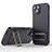 Ultra-thin Silicone Gel Soft Case Cover with Stand KC2 for Apple iPhone 15